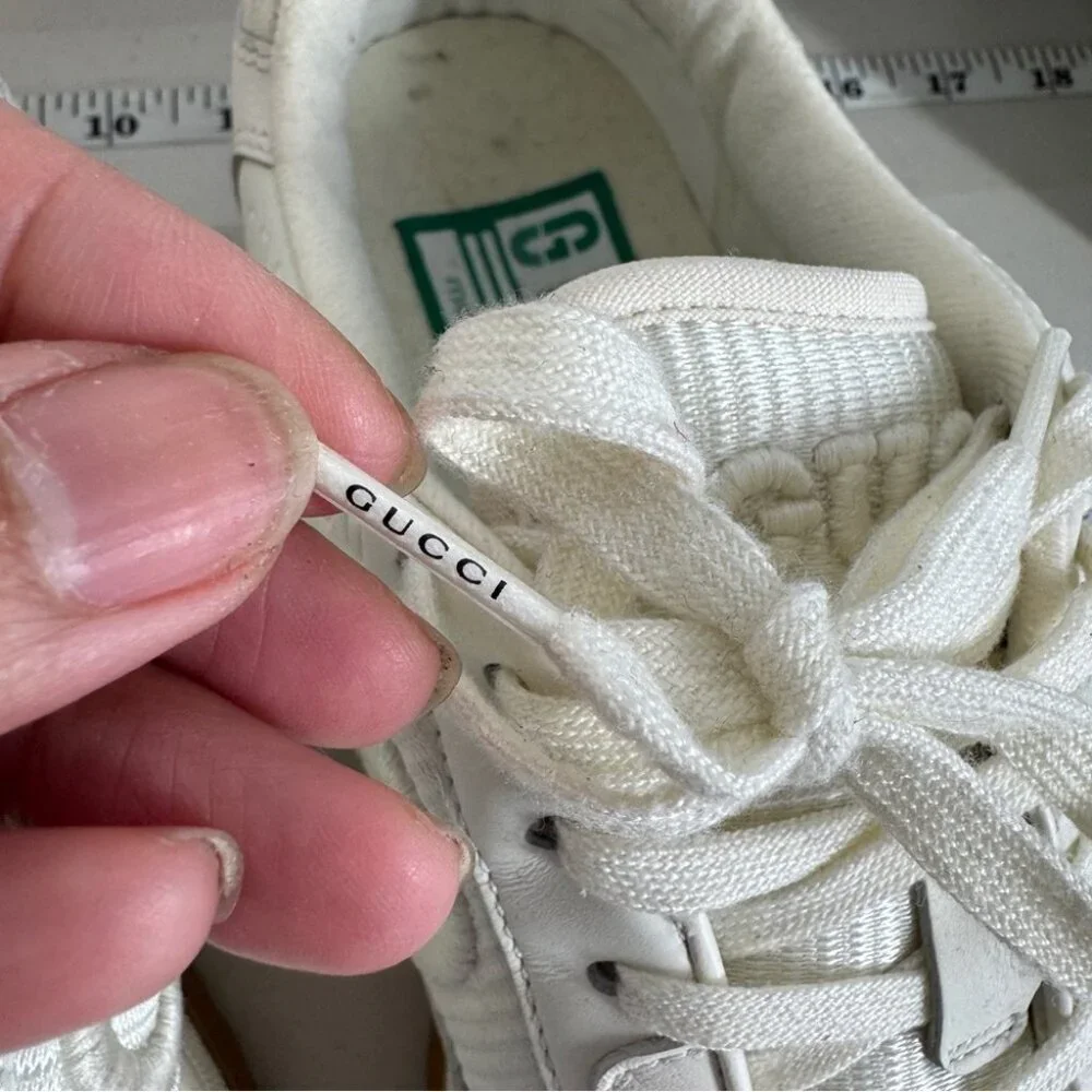 Gucci Ivory MAC 80 Leather Sneakers Size 7 Unisex Embroidered GG Logo Luxury